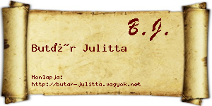 Butár Julitta névjegykártya