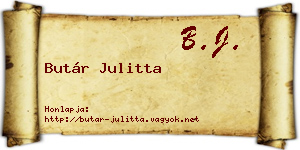 Butár Julitta névjegykártya